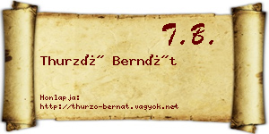 Thurzó Bernát névjegykártya