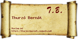 Thurzó Bernát névjegykártya